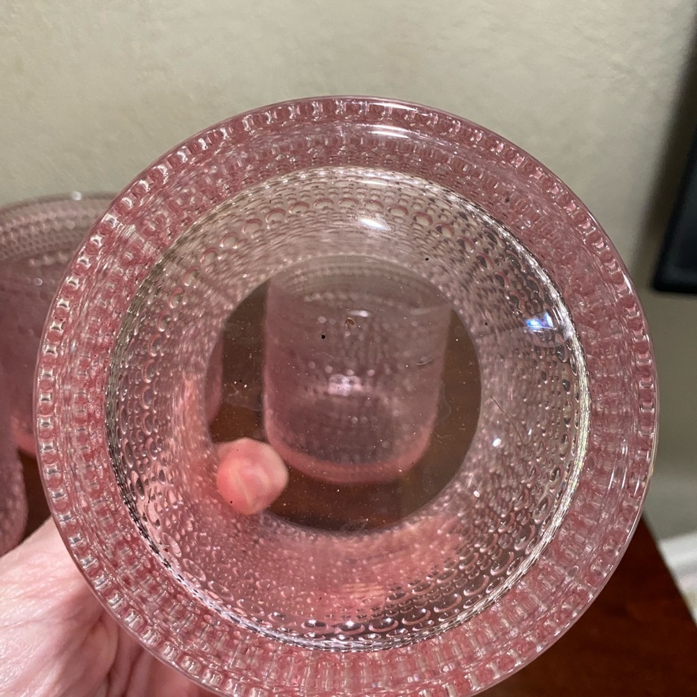 Set of 4, Pottery Barn, Pink, Jupiter Beaded Drinking Glasses - Picture 4 of 5